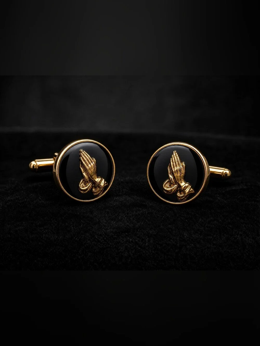 Vintage Status Praying Hands Gold Tone Cufflinks
